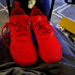Kids red adidas nmd